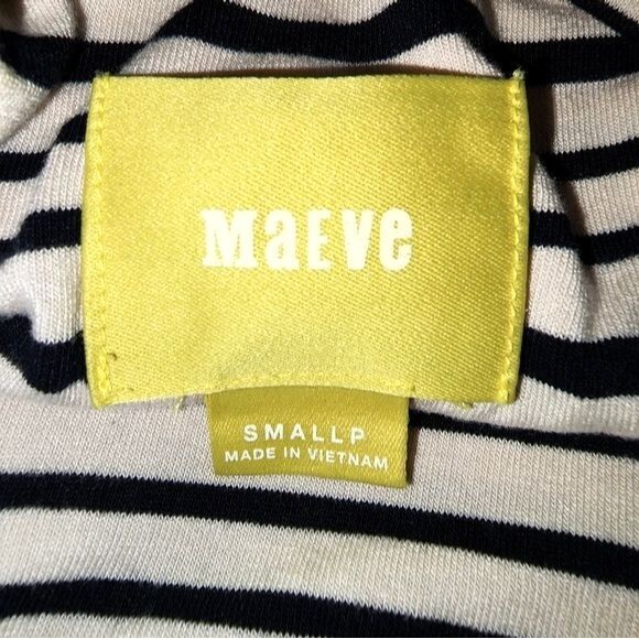 Anthropologie Maeve Ardennes Beige & Black Striped Maxi Skirt Petite Size SP - Picture 6 of 8